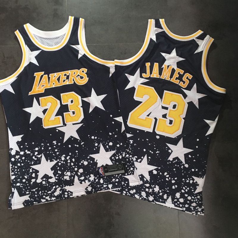 Men Los Angeles Lakers #23 James Black Independent day embroidery series NBA Jerseys